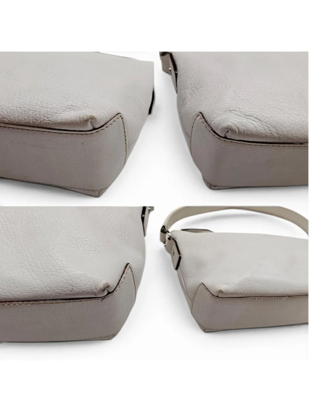 Kate Spade New York Pebbled Leather Baguette Bag in White